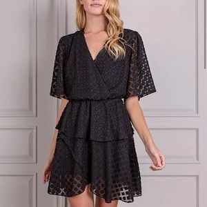 Senlis Black Mini Tiered Dress